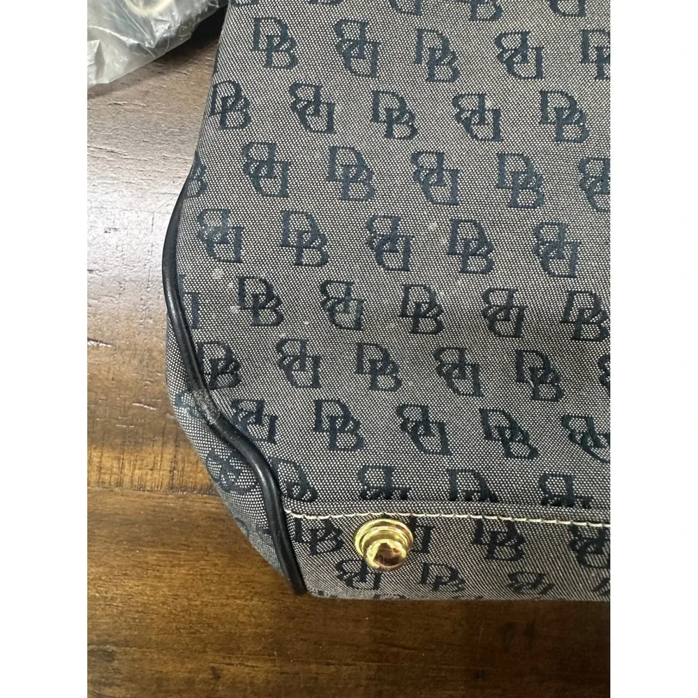 Dooney & Bourke Buckle Satchel H035CB1 Grey Black Monogram Signature Handbag NEW